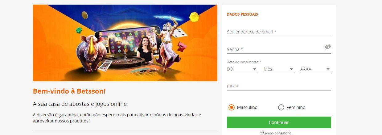 Como faço para me registrar e usar o Betsson