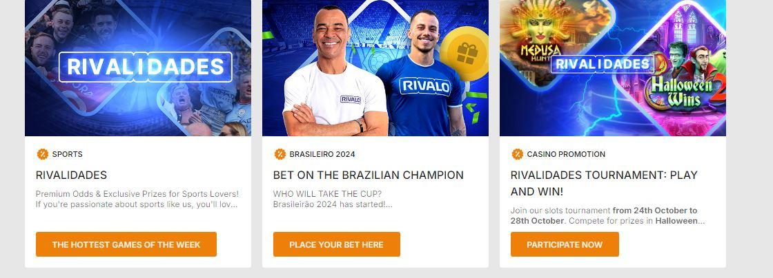 bônus e promoções são oferecidos no cassino Rivalo