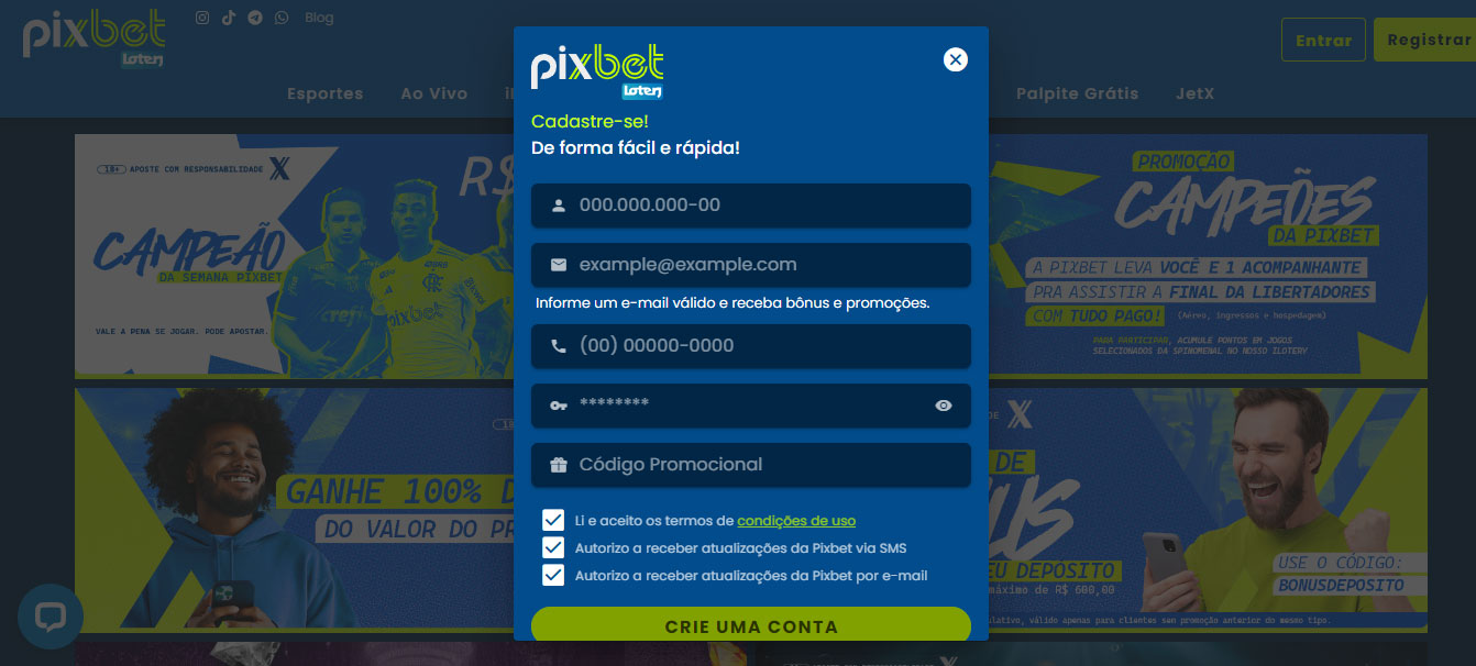 Registro e Uso do Pixbet